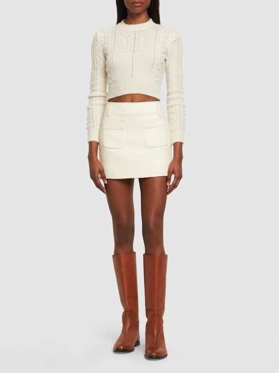 Philosophy Di Lorenzo Serafini: Maglia cropped in misto lana merino - women_1 | Luisa Via Roma