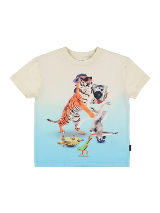 Molo: T-shirt en coton biologique imprimé - Multicolore - kids-boys_0 | Luisa Via Roma