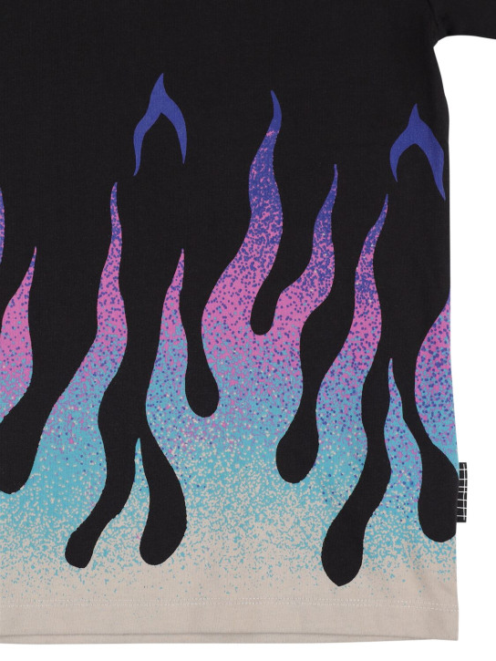 Molo: Flame 프린트 오가닉 코튼 티셔츠 - 블랙 - kids-boys_1 | Luisa Via Roma