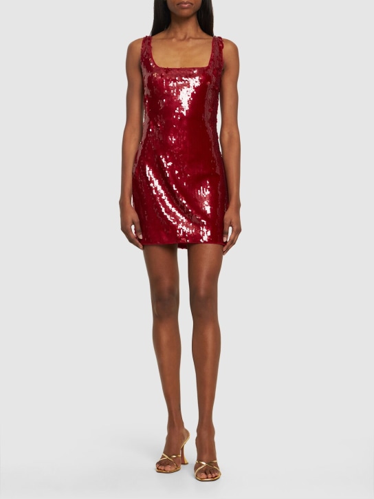 Staud: Eclise sequined mini dress - Kırmızı - women_1 | Luisa Via Roma
