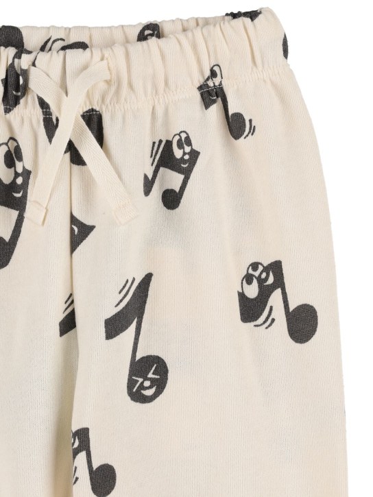 Molo: Printed organic cotton sweatpants - White/Black - kids-girls_1 | Luisa Via Roma