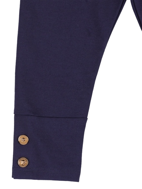 Versace: Legging en jersey interlock - Bleu - kids-girls_1 | Luisa Via Roma