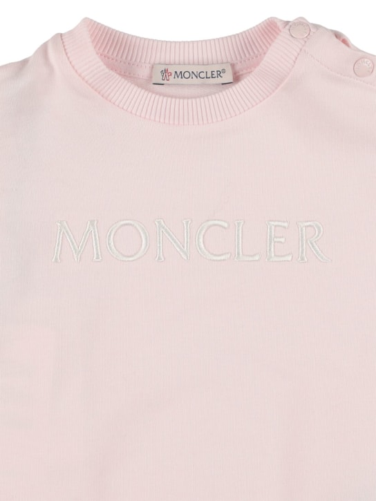 Moncler: 스트레치 코튼 스웻셔츠 - 핑크 - kids-girls_1 | Luisa Via Roma