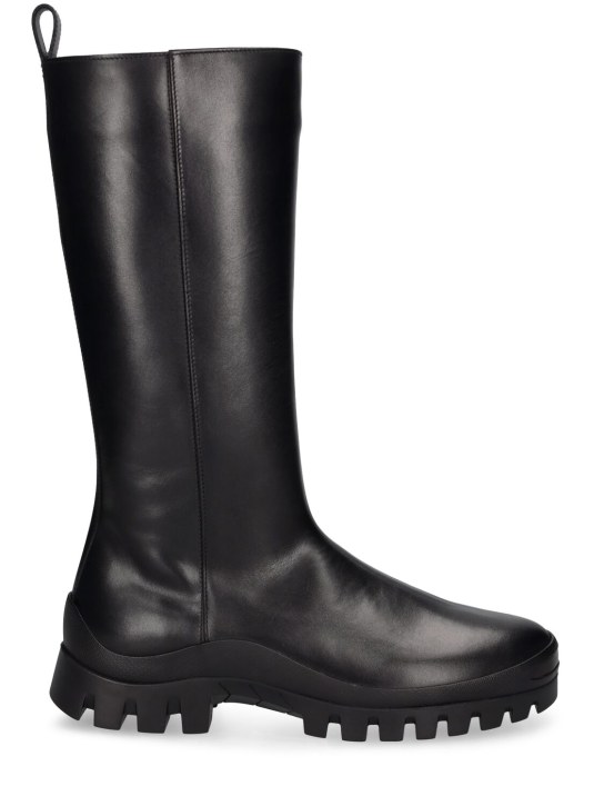 The Row: 20mm Greta tall leather boots - Schwarz - women_0 | Luisa Via Roma