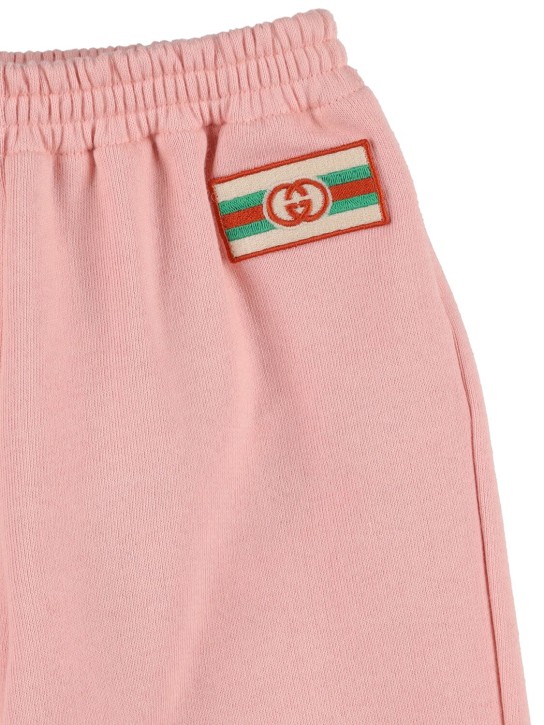 Gucci: 棉质平纹针织裤子 - 粉色 - kids-girls_1 | Luisa Via Roma