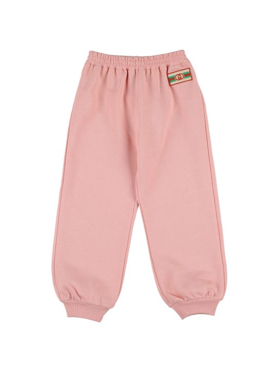 Gucci: Cotton jersey pants - Pink - kids-girls_0 | Luisa Via Roma