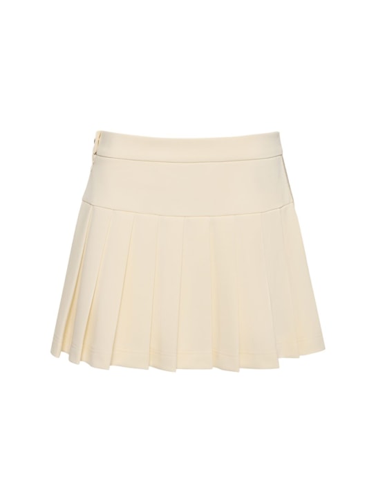 Palm Angels: Minifalda plisada de nylon - Blanco - women_0 | Luisa Via Roma