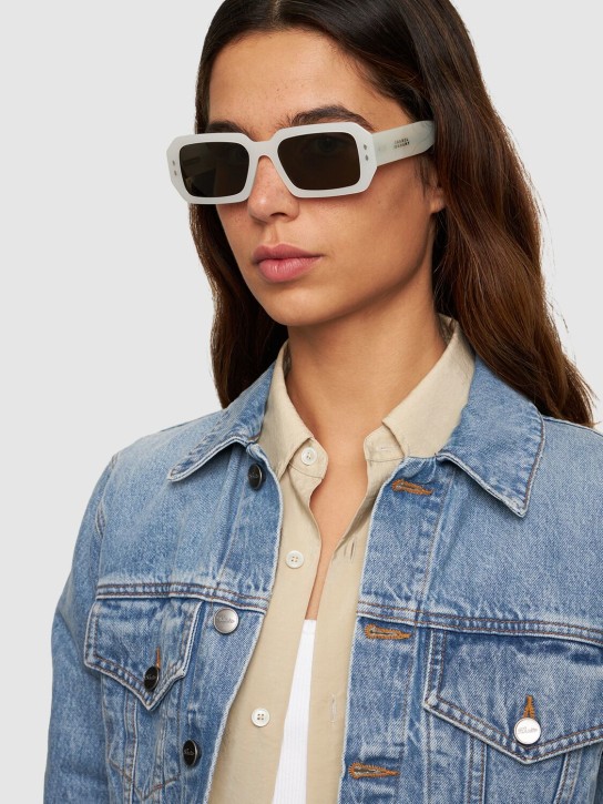 Isabel Marant: The New maxi temple acetate sunglasses - White/Grey - women_1 | Luisa Via Roma