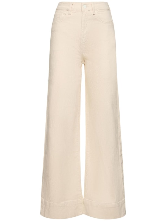 Triarchy: Ms. Onassis v-high rise wide leg jeans - White - women_0 | Luisa Via Roma