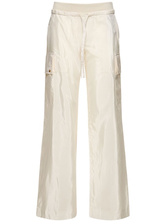 Palm Angels: Parachute viscose blend pants - White - women_0 | Luisa Via Roma