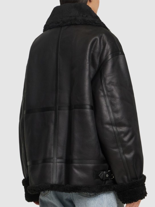 Dunst: Unisex loose fit shearling jacket - Black - women_3 | Luisa Via Roma