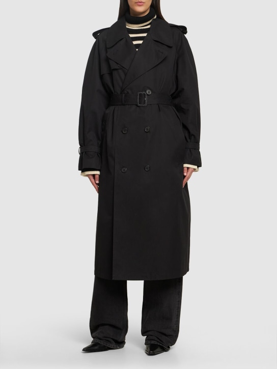 Wardrobe.nyc: Compact cotton drill trench coat - Black - women_1 | Luisa Via Roma