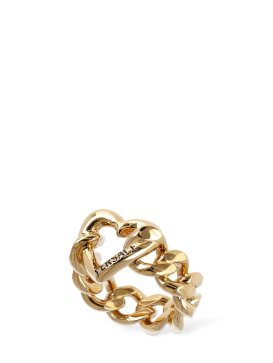 Versace: Logo band ring - Gold - women_0 | Luisa Via Roma