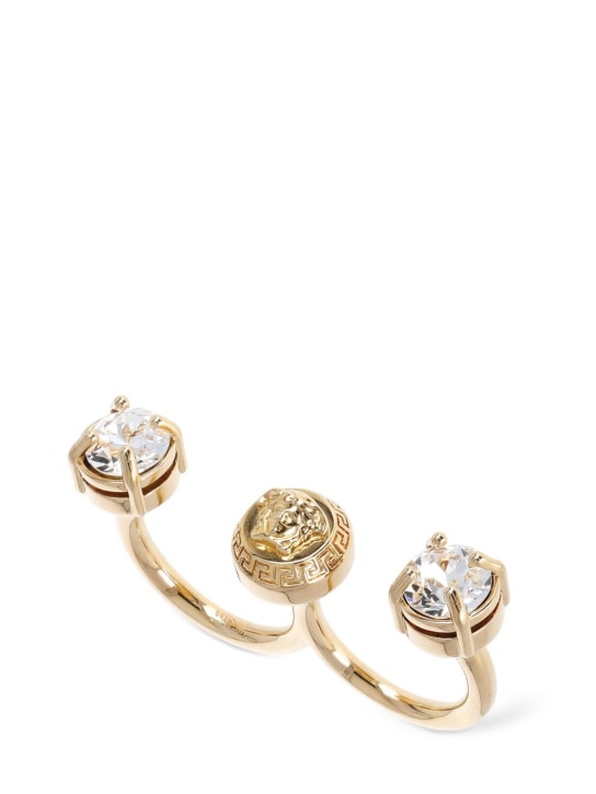 Versace: Crystal ring - Gold/Crystal - women_0 | Luisa Via Roma