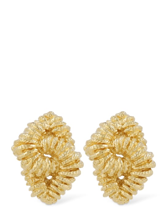 Paola Sighinolfi: Loto stud earrings - Gold - women_0 | Luisa Via Roma