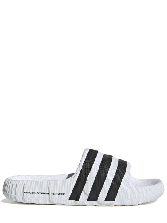 adidas Originals: Adilette 22 slide sandals - Beyaz/Siyah - women_0 | Luisa Via Roma