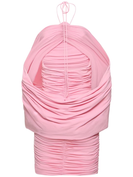 Magda Butrym: Draped jersey mini dress - Pink - women_4 | Luisa Via Roma