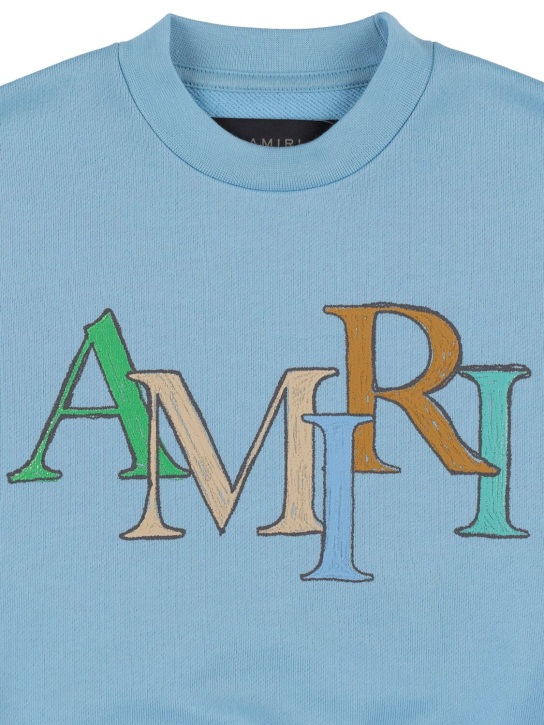 Amiri: Sweatshirt aus Baumwolle mit Logodruck - Hellblau - kids-boys_1 | Luisa Via Roma