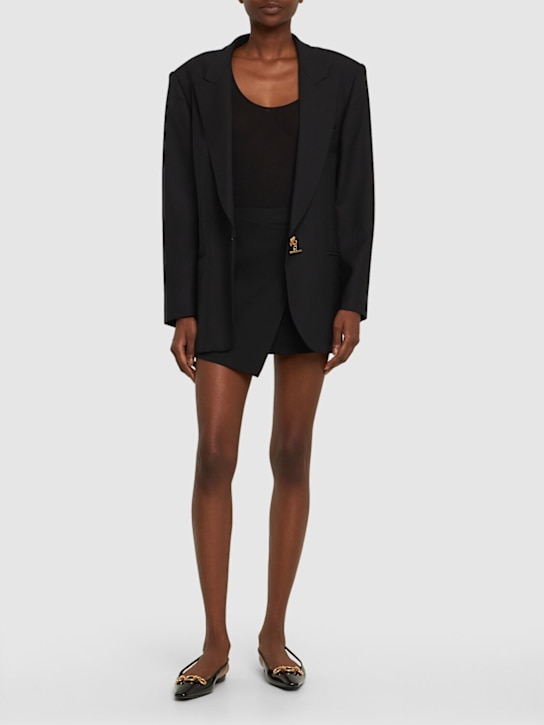 Moschino: Stretch viscose gabardine jacket - women_1 | Luisa Via Roma