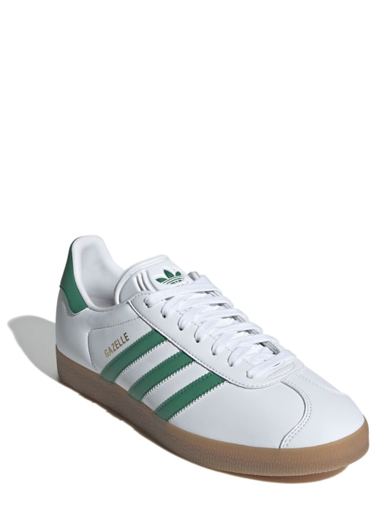 adidas Originals: Gazelle sneakers - White/Green - women_1 | Luisa Via Roma