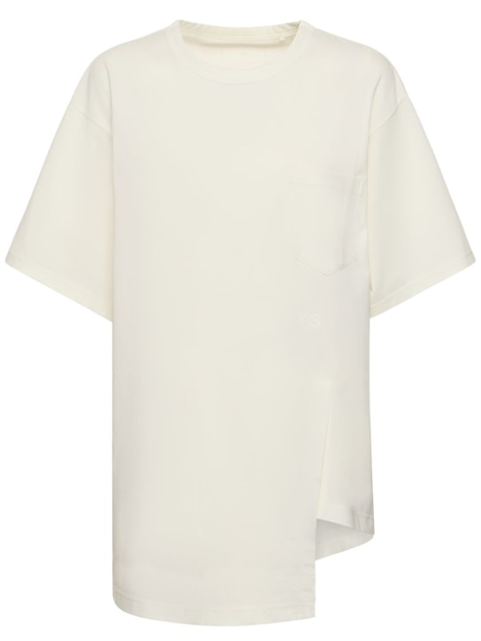 Y-3: T-Shirt mit kurzen Ärmeln „Prem“ - Beige/Weiß - women_0 | Luisa Via Roma