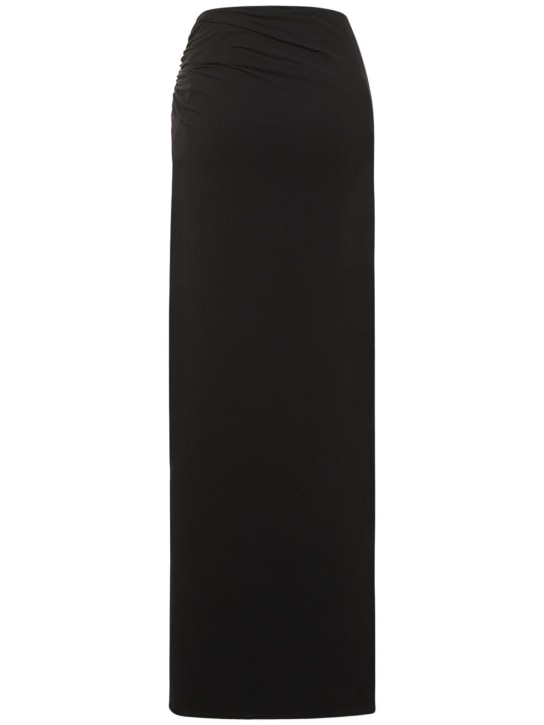 Magda Butrym: Draped jersey cut out long skirt - Black - women_4 | Luisa Via Roma