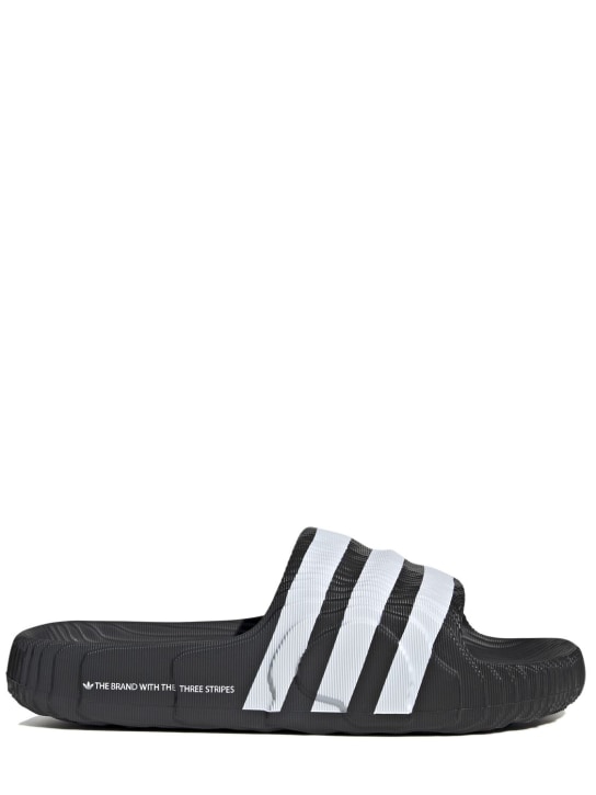 adidas Originals: Adilette 22 slide sandals - Siyah/Beyaz - women_0 | Luisa Via Roma