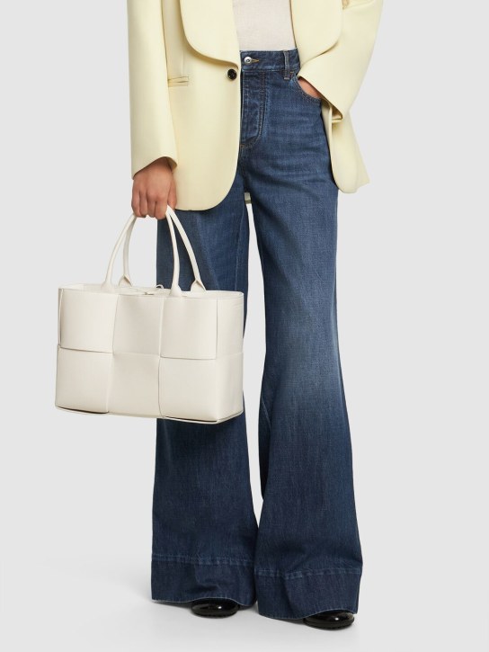 Bottega Veneta: Medium Arco leather tote bag - White-gold - women_1 | Luisa Via Roma