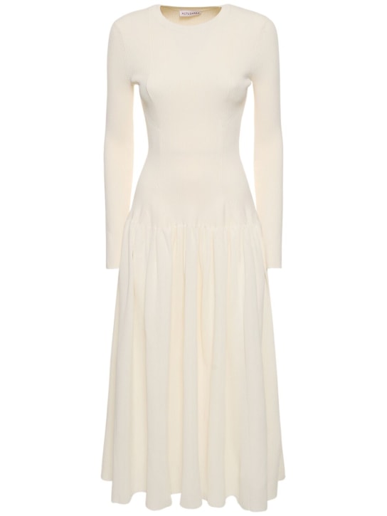 ALTUZARRA: Denning satin midi dress - Beyaz - women_0 | Luisa Via Roma