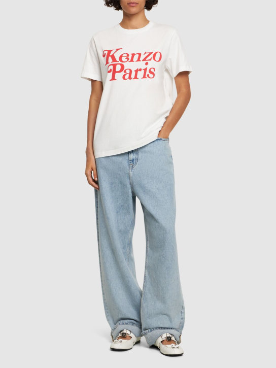 Kenzo Paris: T-shirt loose en coton Kenzo x Verdy - Blanc - women_1 | Luisa Via Roma