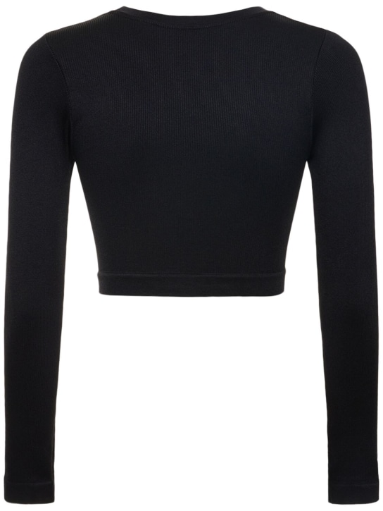 Prism Squared: Evoke ribbed crop top - Black - women_4 | Luisa Via Roma