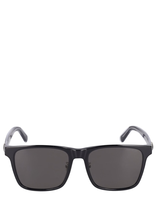 Moncler: Squared acetate sunglasses - Shiny Black - men_0 | Luisa Via Roma
