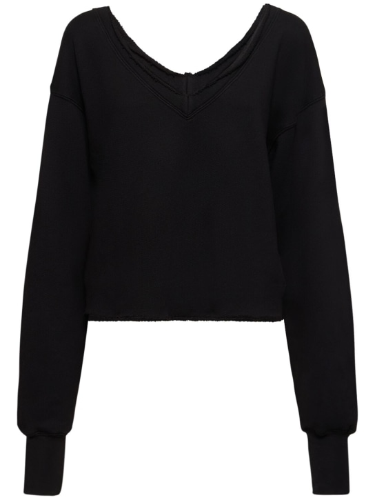 Les Tien: Double V roll neck sweatshirt - Black - women_0 | Luisa Via Roma