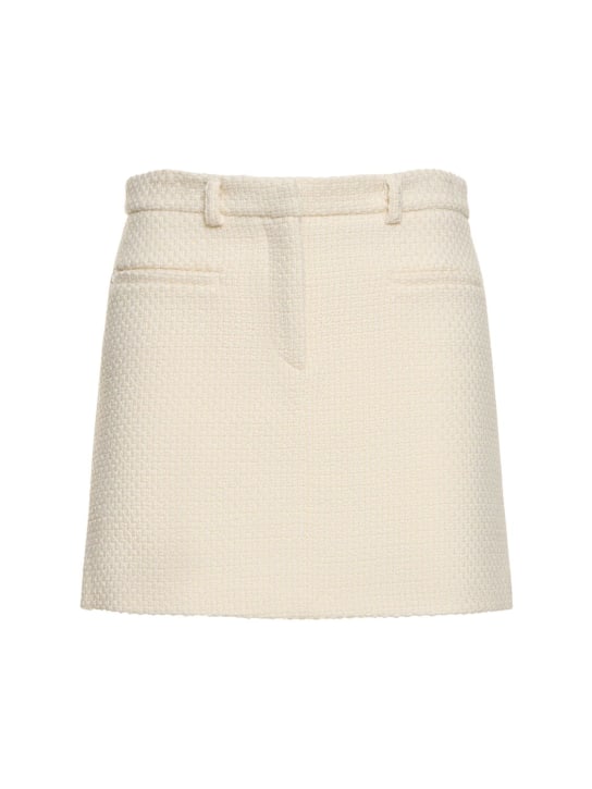 ALTUZARRA: Zola wool blend mini skirt - Ivory - women_0 | Luisa Via Roma