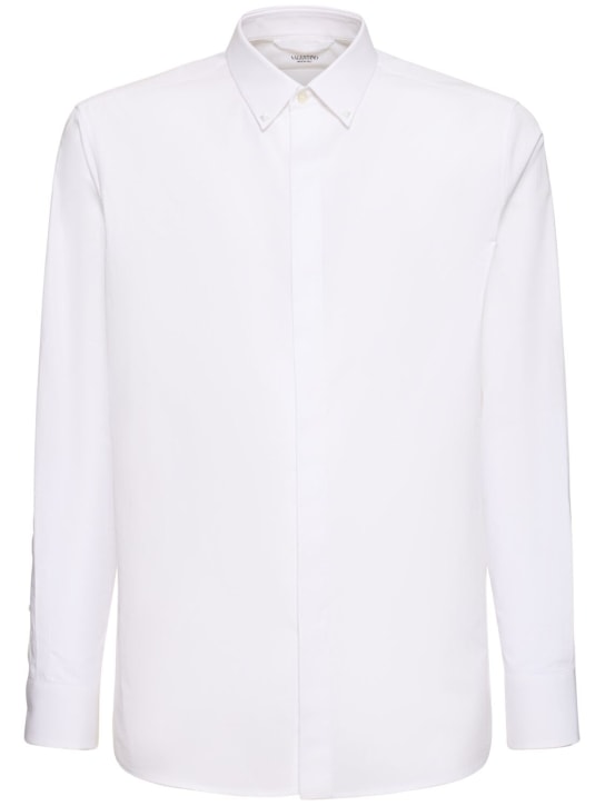 Valentino: Rockstud Untitled cotton shirt - White - men_0 | Luisa Via Roma