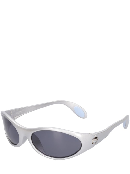 Coperni: Logo cycling sunglasses - Silver - women_1 | Luisa Via Roma