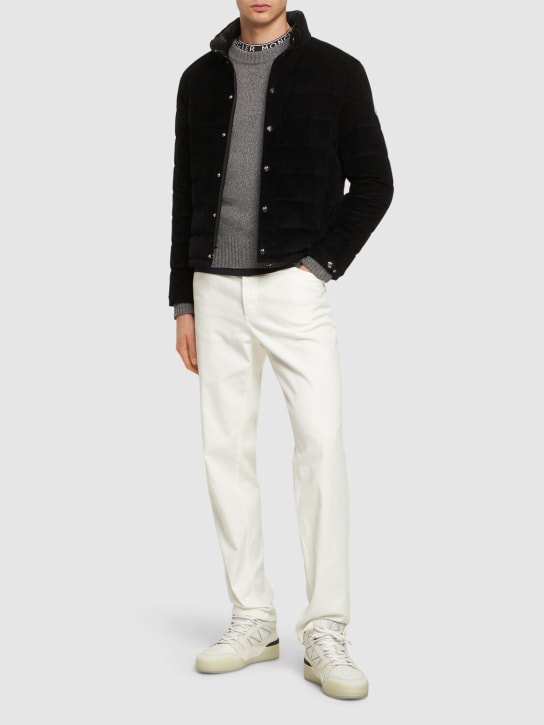 Moncler: Rochebrune cotton down jacket - 黑色 - men_1 | Luisa Via Roma