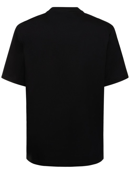 Versace: Logo printed cotton t-shirt - Black - men_4 | Luisa Via Roma