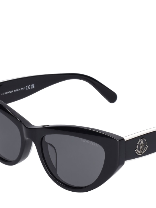 Moncler: Modd猫眼醋酸纤维太阳镜 - 亮黑色 - women_3 | Luisa Via Roma