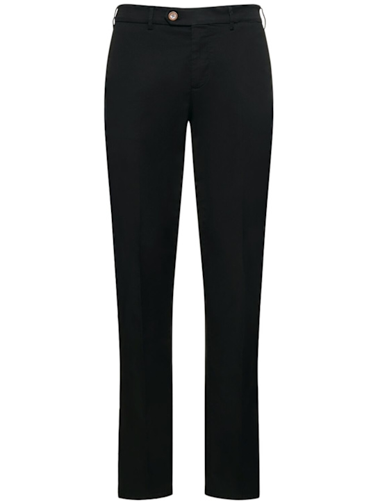 Brunello Cucinelli: Dyed cotton gabardine pants - Black - men_0 | Luisa Via Roma