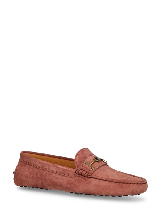 Tod's: Mocassini Gommini in camoscio - Tan - women_2 | Luisa Via Roma