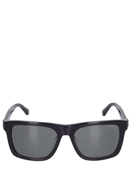 Moncler: Colada squared acetate sunglasses - Parlak Siyah - men_0 | Luisa Via Roma