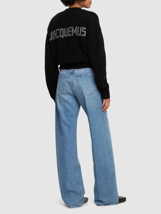 Jacquemus: La Maille Jacquemus wool blend sweater - Black/Grey - women_1 | Luisa Via Roma
