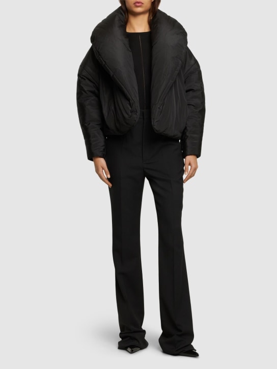 Saint Laurent: Silk puffer jacket - Black - women_1 | Luisa Via Roma
