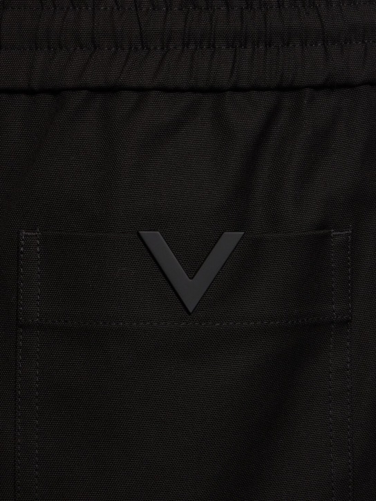 Valentino: Pantalon à cordons en coton mélangé stretch V - Noir - men_1 | Luisa Via Roma