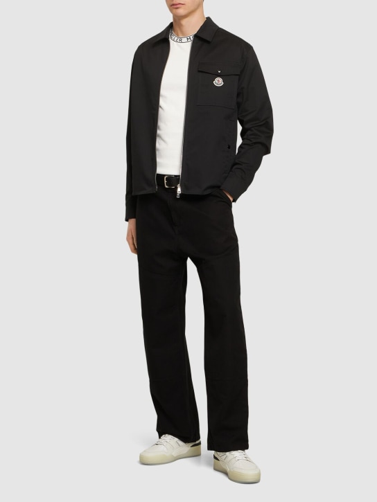 Moncler: Cotton gabardine shirt jacket - men_1 | Luisa Via Roma