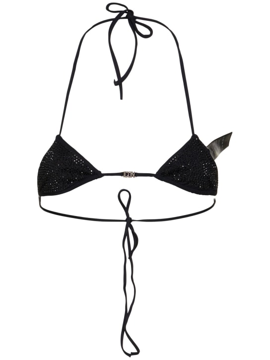 Icon embellished lycra bikini top - Dsquared2 - Women | Luisaviaroma