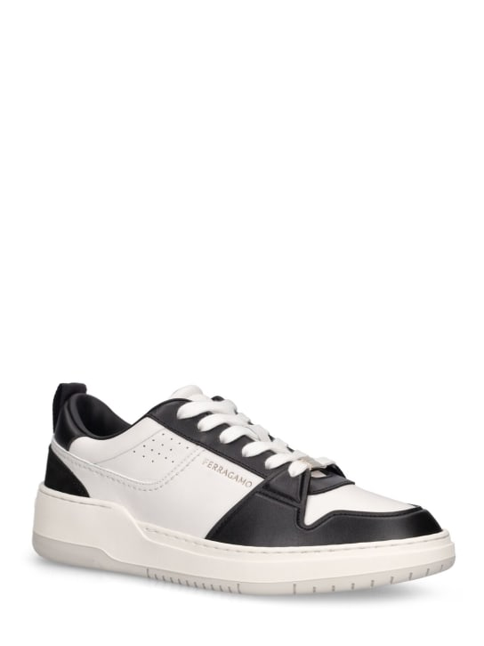 Ferragamo: Dennis leather & nylon sneakers - women_2 | Luisa Via Roma
