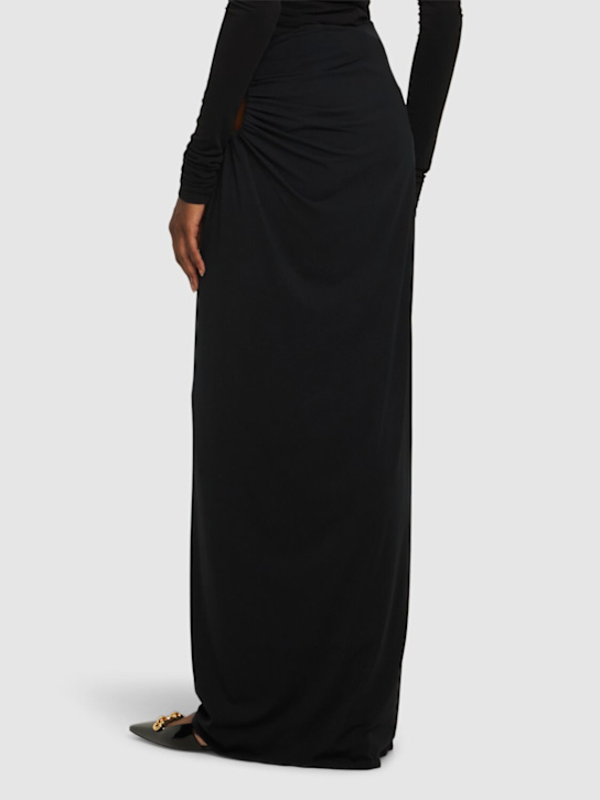 Magda Butrym: Draped jersey cut out long skirt - Black - women_2 | Luisa Via Roma
