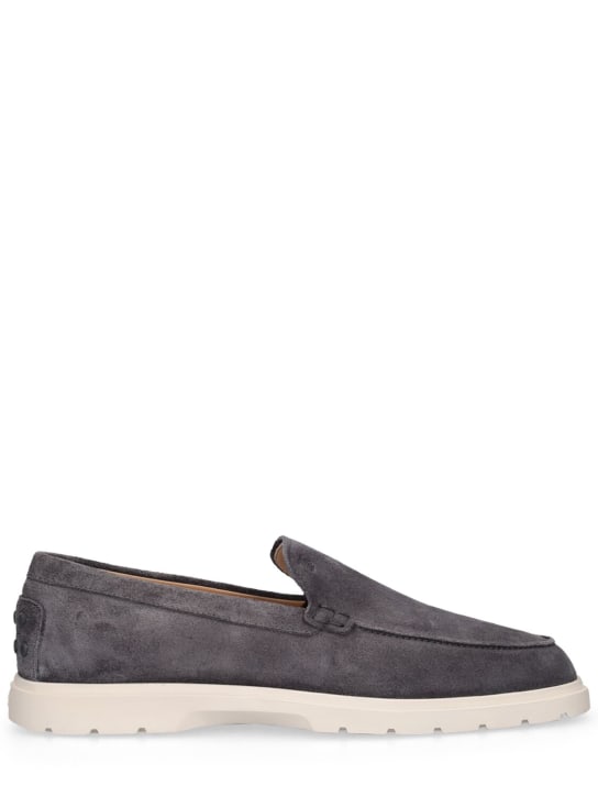 Tod's: Suede loafers - Ombra - men_0 | Luisa Via Roma
